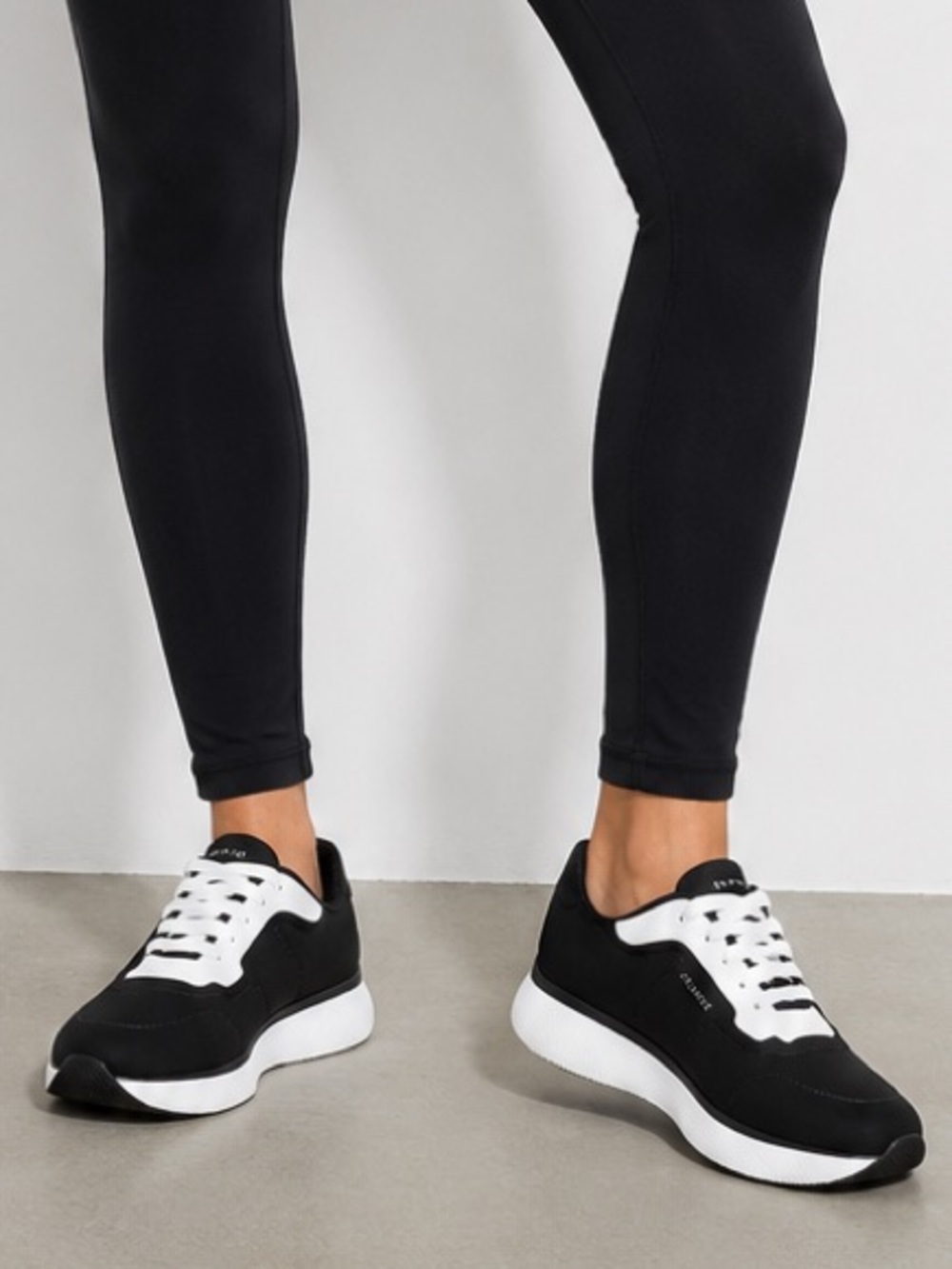 Prada Lightweight Nylon Sneakers Size 6.5 Black White Platform Quiet Luxury